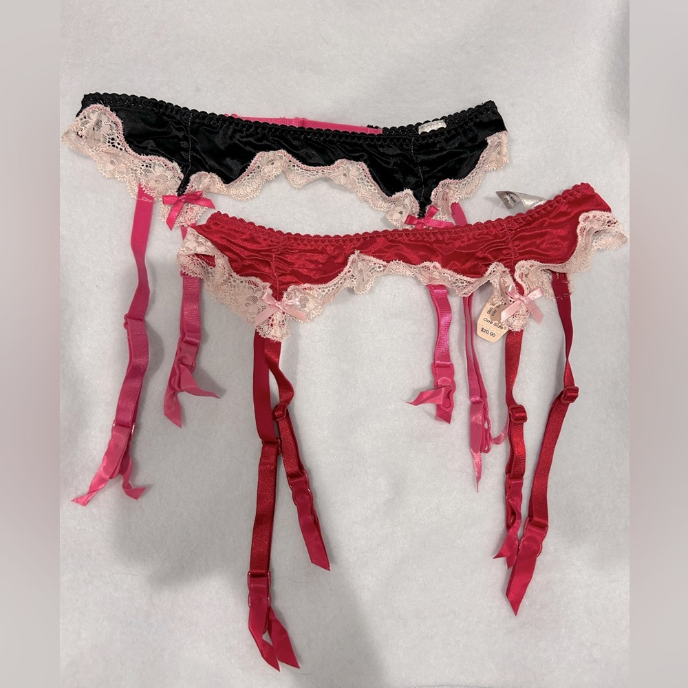 Lot of 2 Victoria Secret OS (one size) garter belts. New